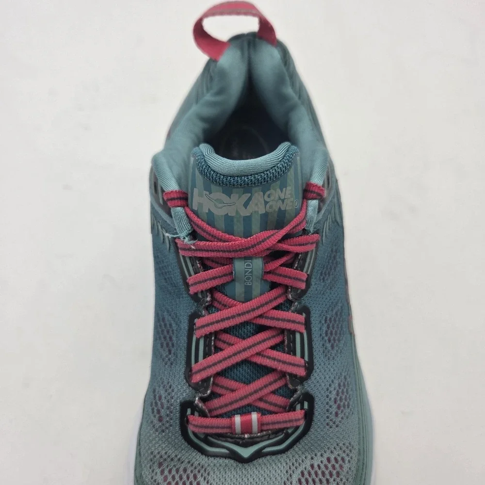 Hoka One One Bondi 6 Shoes Womens Size 6.5 Teal Green Pink Running 1019270 CGSL